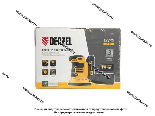 Шлифмашина эксцентриковая аккумуляторная COS-125 18В Li-Ion Denzel 28470