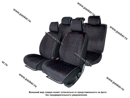 Накидка на сиденье AUTOPROFI ALC-1110 BK/RD алькантара черный/красный