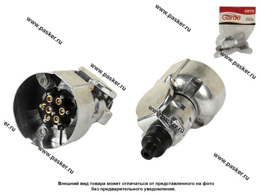 Разъем прицепа вилка+розетка 12В металл 7 контактов Garde GRM007