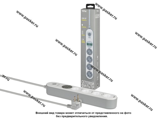 Сетевой фильтр + 4 USB TFN-POWER6WH