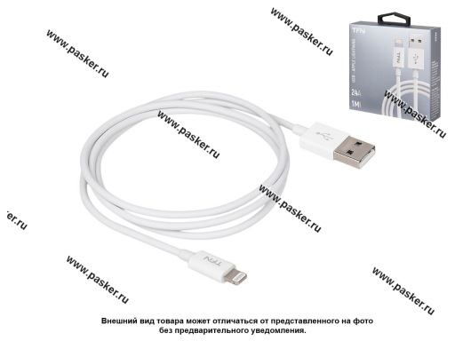 Кабель Lightning - USB 1м 2,4А TFN CLIGUSB1MTPWH белый