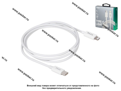 Кабель Lightning - Type-C 1м 3А TFN CLIGC1MTPEWH белый