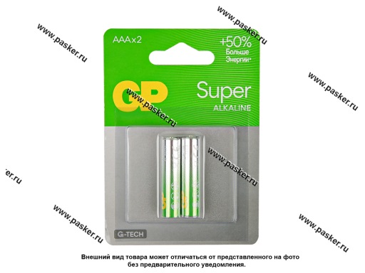 Батарейка GP LR03 ААA Super Alkaline G-Tech 24AA21-2CRSBC2 ААA