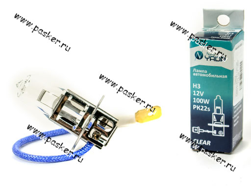 800036 Лампа галоген 12V H3 100W Pk22s Nord YADA CLEAR