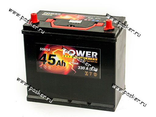 Аккумулятор POWER 45Ач EN350 ASIA 238х129х227 тонк.кл обр/п 55B24L