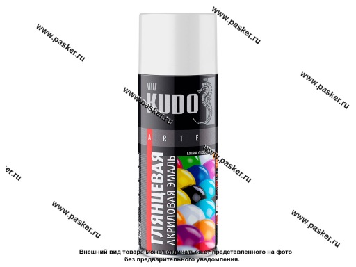Краска Белая глянцевая KUDO RAL 9003 520мл акриловая аэрозоль