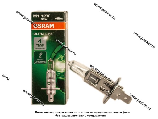64150ULT Лампа галоген 12V H1 55W P14.5s OSRAM ULTRA LIFE 64150ULT