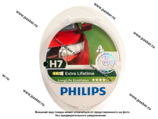 12972LLECOS2 Лампа галоген 12V H7 55W PX26d Philips LongLife EcoVision 12972LLECOS2