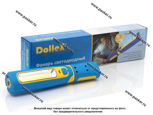 Фонарь DOLLEX инспекционный  аккум Li-ion 3.7V 2200mA, COB 3W+ 1хLED, магнит, крючок