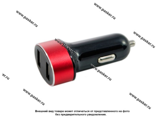 Разветвитель прикуривателя на 2 USB 2,1А/1,0А с вольт/амперметром WIIIX UCC-2-25-VM