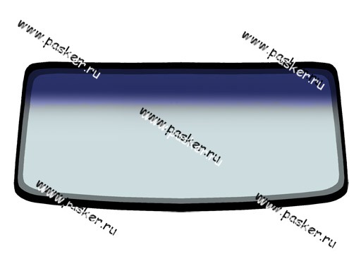 Стекло ветровое 2121 КМК GLASS 3-х слойное с полосой и шелкографией VAZT0075